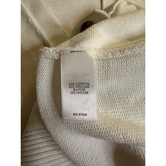 J. Jill Women's Relaxed V-Neck Pocket Button Front Cardigan Sweater Sz XL White - Picture 8 of 8